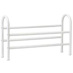 2 Tier White Expanding Shoe Rack