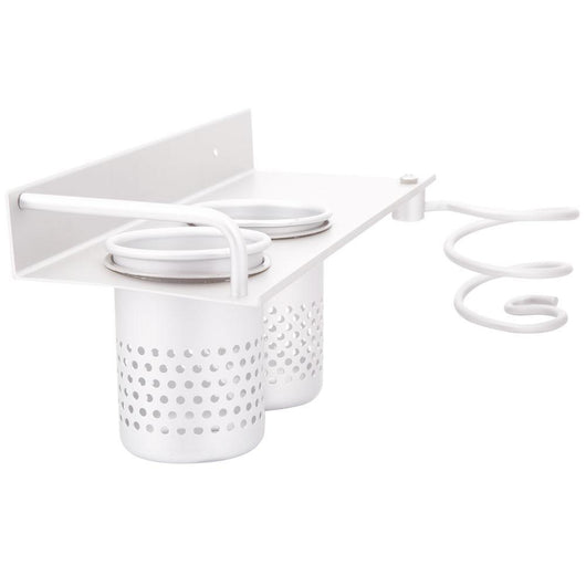 3-in-1 Wall Mounted Aero Aluminum Toothbrush Hair Dryer Organizer Holder Storage Rack Silver