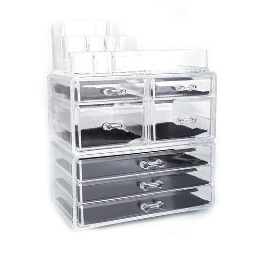 SF-1122-1 Cosmetics Storage Rack with 4 Small & 3 Large Drawers Transparent