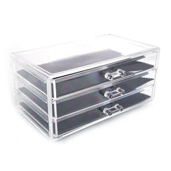 SF-1005-1 Plastic Cosmetics Storage Rack 3 Large Drawers Transparent