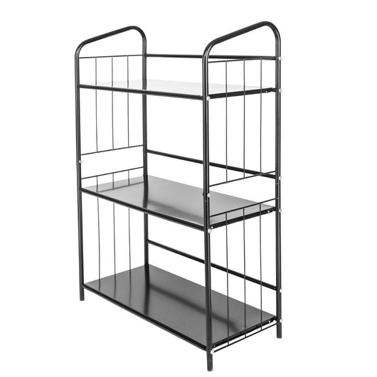 3-layer Portable Practical Metal Bookrack and Storage Rack Black