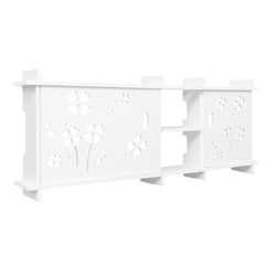 Wood-plastic Board Multi-functional Carved Overhead Storage Rack White