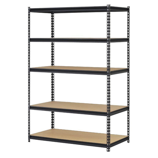 110 x 45 x 180cm 5 Tiers Powder Coated Storage Rack Black
