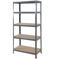 45 x 90 x 180cm 5 Tiers Powder Coated Storage Rack Gray