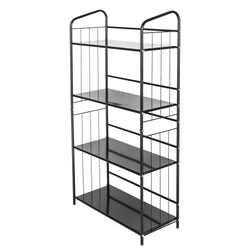 4-layer Portable Practical Metal Bookrack and Storage Rack Black