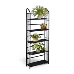 5-layer Portable Practical Metal Bookrack and Storage Rack Black