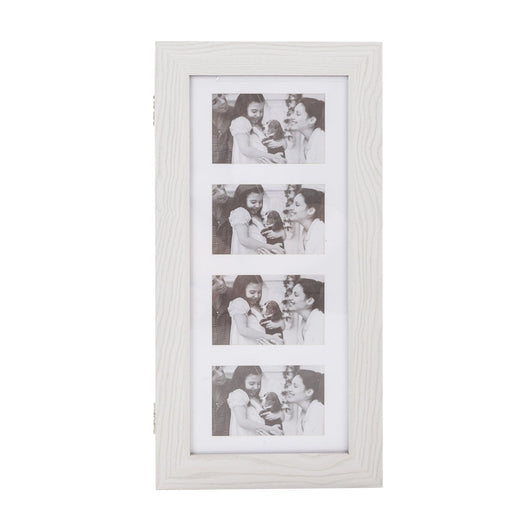 Simple PVC Wood Grain Coating Photo Storage Damp-proof Jewelry Mirror Cabinet White