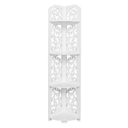 Daqing Carving Style Waterproof 120-Degree Angle 4 Layers Bathroom Cabinet Shelf White