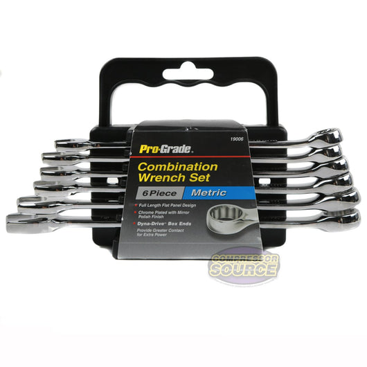6 Piece Pc Combination Wrench Set Metric Storage Rack Full Polish Chrome Polish 19006
