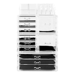 Acrylic Cosmetics Storage Rack with 11 Drawers Transparent