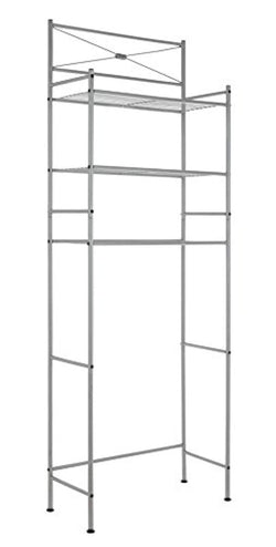 Finnhomy 3 Shelf Bathroom Space Saver Over The Toilet Rack Bathroom Corner Stand Storage Organizer Accessories Bathroom Cabinet Tower Shelf with Nickle Finish 23.5