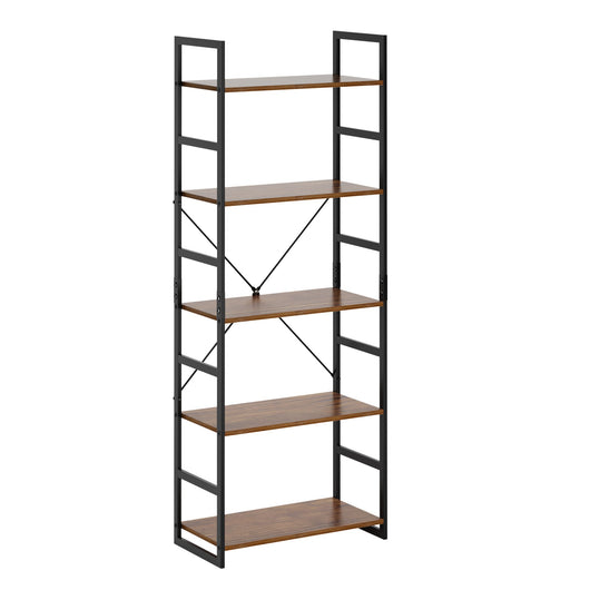 Industrial Ladder Shelf, 5-Tier Bookshelf, Storage Rack Shelves Organizer