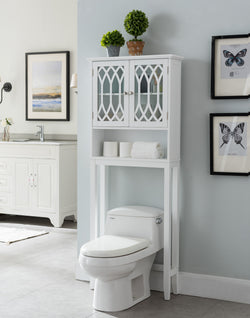 Helsinki Over The Toilet Bathroom Rack, White Wood - Pilaster Designs