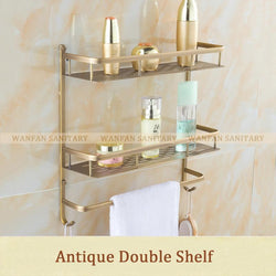 Brass Black Bathroom Shelf Single Layer 40Cm Rack Wall Storage Rack Towel Rack Bathroom Shelf Hj833