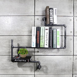 1Pc Diy Vintage Home Decor Creative Bookshelves Metal Storage Rack Decorative Wall Book Shelf Bookcase For Study/Living Room Z16