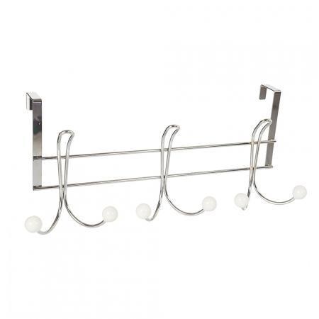 Chrome Over The Door 6 Hooks