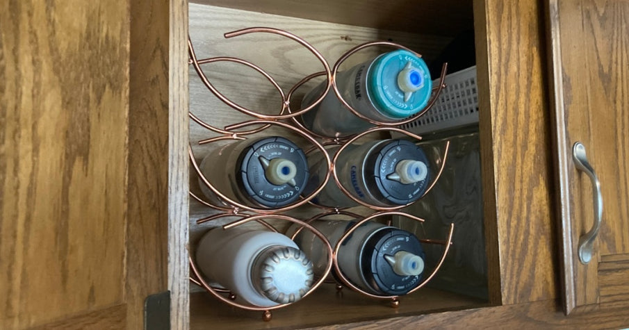 This Reader Repurposed a Wine Rack Into The Perfect Water Bottle Holder