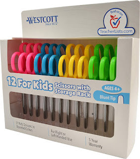 12-Pack of Westcott School Kids Scissors, 5" Blunt + Storage Rack $6.42 + Free Shipping w/Prime