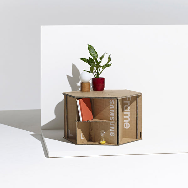 Abigail Whitelow creates modular storage system from Samsung Eco-Package cardboard box