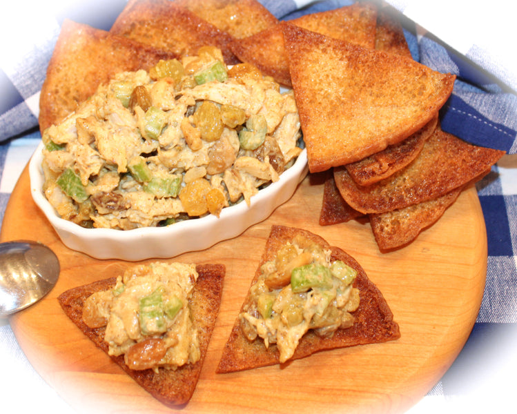 ~ Buttery Curried Pita Chips & Curried Chicken Salad ~