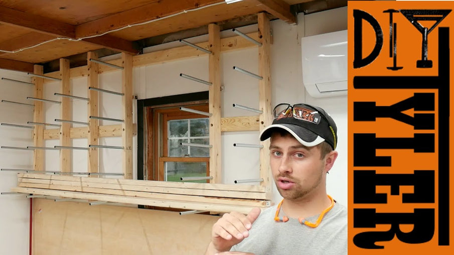 Make a really simple and strong lumber storage rack for your workshop using EMT conduit and 2x4s