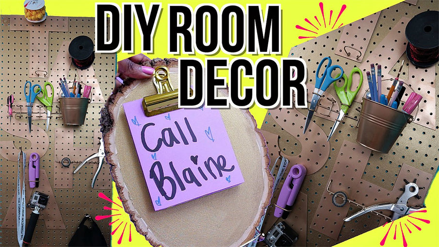 Stay organized for the 2016-2017 school year with this DIY pegboard wall & wood slab clipboard! Easy, cheap, and so cute for dorm rooms or apartments!