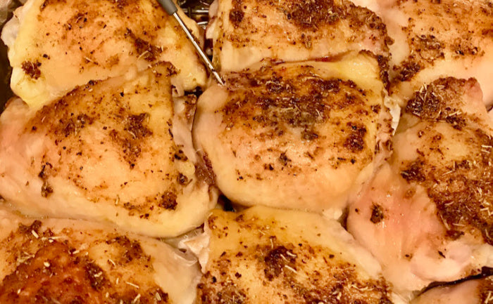 Today, I’m sharing my baked chicken thighs recipe