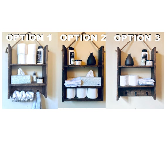 Bathroom Storage, Bathroom shelf, Bathroom organizer, Bathroom shelves, Bathroom decor, towel rack, wall shelf, floating shelf, ladder shelf by NativeRange