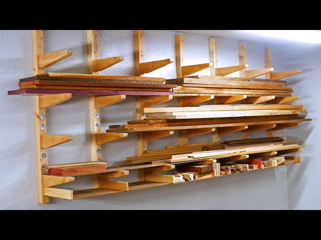 Shop upgrade! I'm still working on getting the shop built and organized, the next step was getting the lumber off the floor and stacked onto the wall