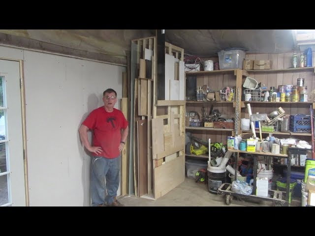 A handy plywood / sheet goods storage bin.