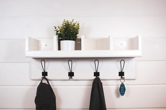 Farmhouse Cubby Coat rack, cubby shelf, large hooks, Shelf, organizer, Entryway Organizer, mud room coat rack, farmhouse style, faux farm by NativeRange
