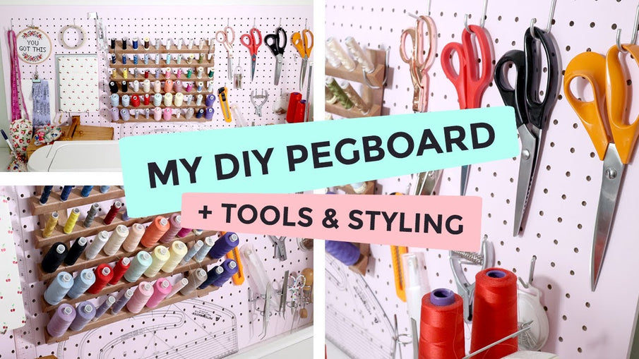It's time to find out all about my DIY sewing room pegboard! Including how it was made along with how I've organised it, styled it and all the tools I store on it!