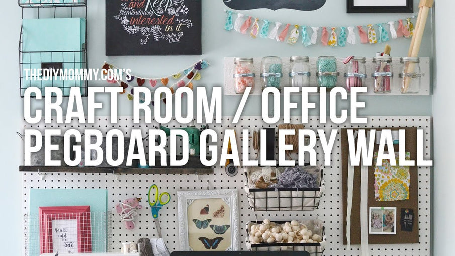 Come take a mini tour of the new pegboard storage wall we installed above my craft room office desk! There are a ton of DIY projects here that are so fun & easy ...