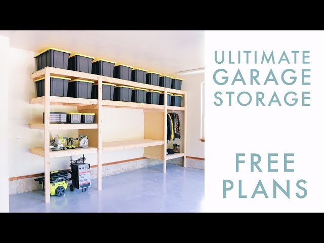 Today on Modern Builds I'm making the ultimate storage solution for your garage: shelves, plastic tubs, a closet, and a workbench! For plans and a detailed ...