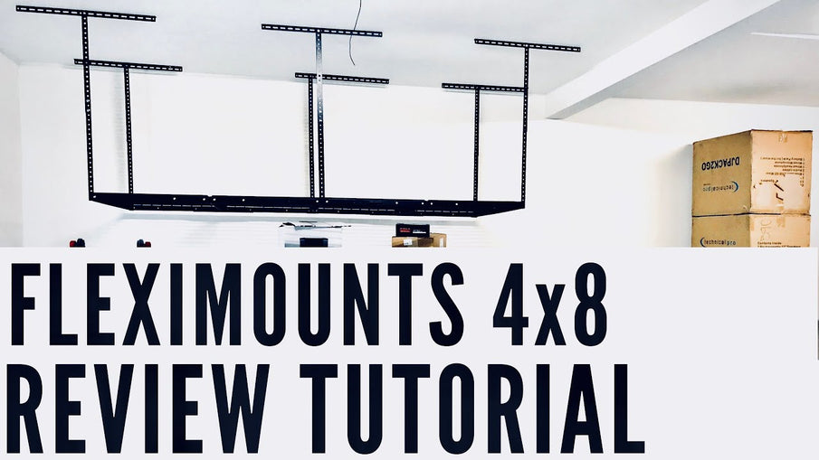 FLEXIMOUNTS Overhead Garage Storage Rack - REVIEW & HOW To Install by HappyRider Reviews (2 years ago)
