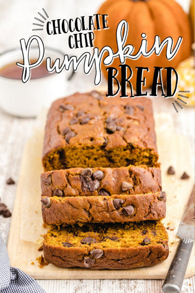 This Chocolate Chip Pumpkin Bread recipe only has five easy steps