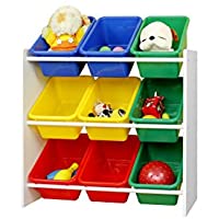 Muscle Rack 23.6" Height, 25.5" Width Kids Storage Organizer with 9 Bins only $26.48