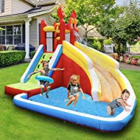 Crab Themed Indoor Outdoor Inflatable Bounce House with Climbing Wall only $199.90