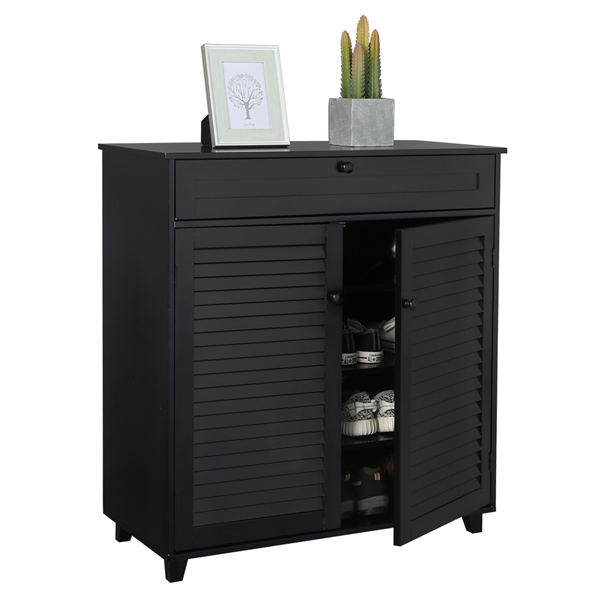 Topeakmart 4 Tier Shoe Storage Cabinet 1 Drawer 2 Doors Shoe Rack only $117.99