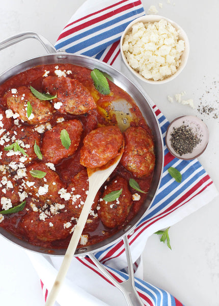 Greek Meatballs in Spiced Tomato Sauce