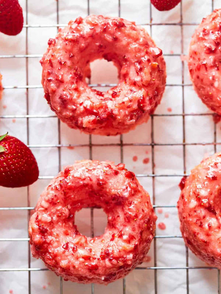 Strawberry Donuts (Cake Mix Donuts)