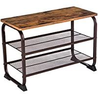 Vasagle 3-Tier Storage Shelf Shoe Bench Rack with Steel Frame (26") only $27.50