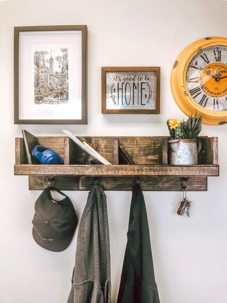 Coat Rack with storage, cubby shelf, entryway coat rack with cubbies, Shelf, organizer, Entryway Organizer, Wall Mounted Coat Rack by NativeRange