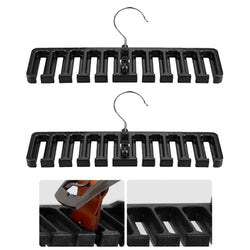 2 Pc Belt Tie Hanger Rack Organizer Rotating Holder Closet Hook Ties Storage
