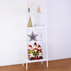 4 Tier Metal Ladder Bookcase Storage Rack Plant Flower Stand White