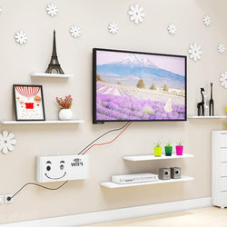 1 piezas montado en la pared Wireless Router Wifi caja de almacenamiento de Panel de PVC estante colgando macho de Cable de soporte organizador de almacenamiento en casa decoración