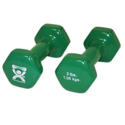 CanDoå¨ vinyl coated dumbbell - 3 lb. - Green, pair