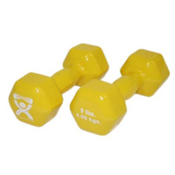 CanDoå¨ vinyl coated dumbbell - 9 lb. - Yellow, pair