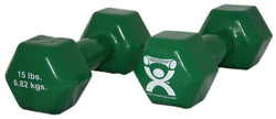 CanDoå¨ vinyl coated dumbbell - 15 lb. - Silver, pair