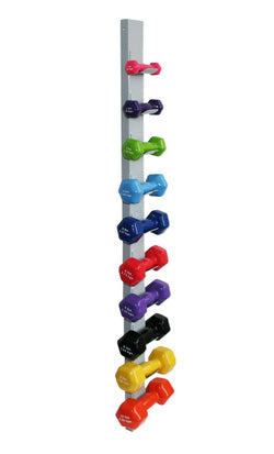 CanDoå¨ vinyl coated dumbbell - 10 Piece Set with Wall Rack - 2 each 1, 2, 3, 4, 5